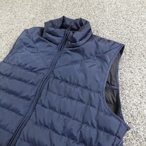 Nautica Vest Mens L Blue Down Packable Quilted Puffer Outdoor Full Zip Jacket